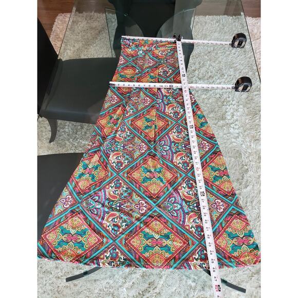 Hypnotik Strapless Boho Maxi Dress Multicolor Paisley Geometric Print Size M - Picture 9 of 10